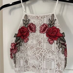 Lulu's Multicolored Camisole Dress with Crop Embellished Design